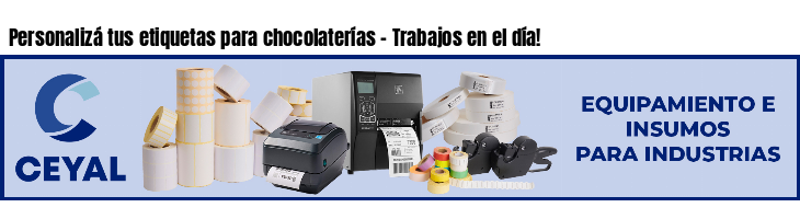 Personalizá tus etiquetas para chocolaterías - Trabajos en el día!