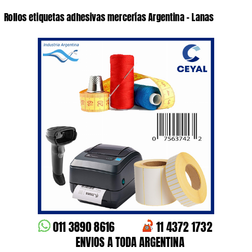 Rollos etiquetas adhesivas mercerías Argentina - Lanas 