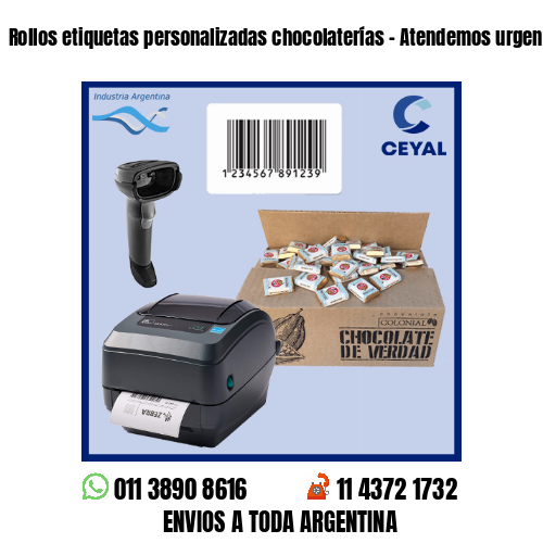 Rollos etiquetas personalizadas chocolaterías – Atendemos urgencias!