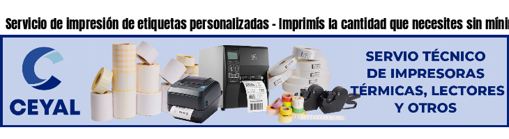 Servicio de impresión de etiquetas personalizadas - Imprimís la cantidad que necesites sin mínimos!