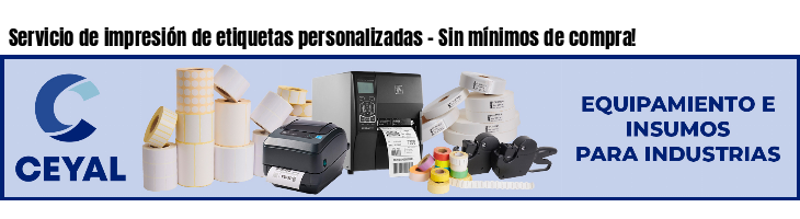 Servicio de impresión de etiquetas personalizadas - Sin mínimos de compra!