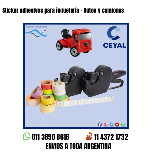 Sticker adhesivos para juguetería – Autos y camiones