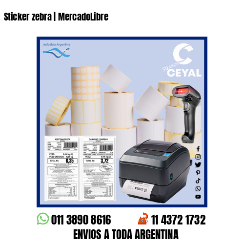 Sticker zebra | MercadoLibre