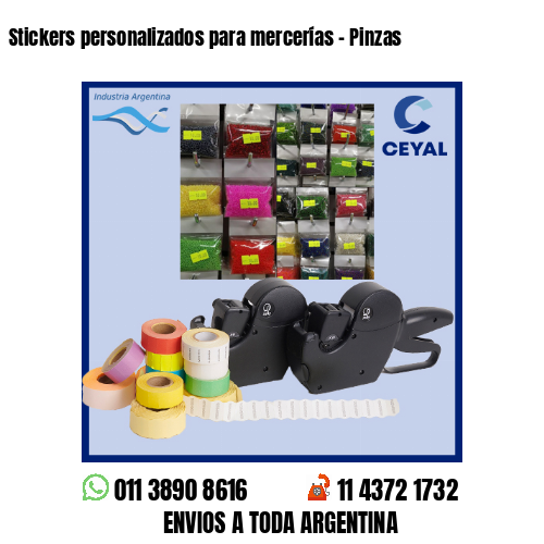 Stickers personalizados para mercerías - Pinzas 