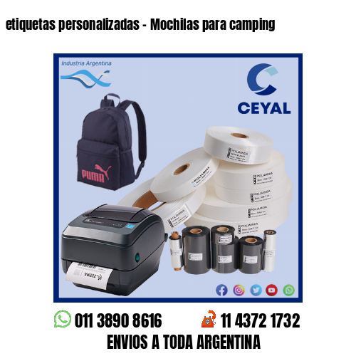 etiquetas personalizadas – Mochilas para camping