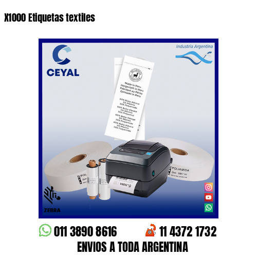 X1000 Etiquetas textiles
