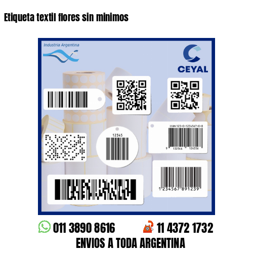 Etiqueta textil flores sin minimos