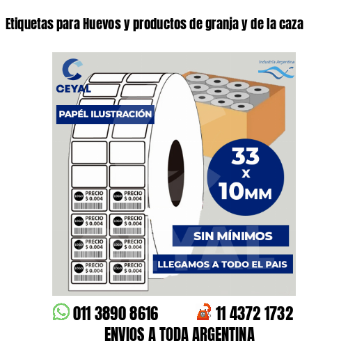 Etiquetas para Huevos y productos de granja y de la caza