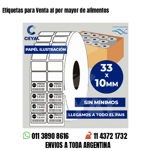 Etiquetas para Venta al por mayor de alimentos