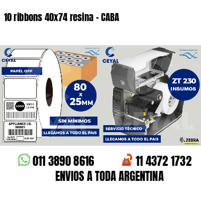 10 ribbons 40x74 resina - CABA