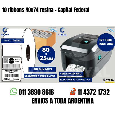 10 ribbons 40x74 resina - Capital Federal