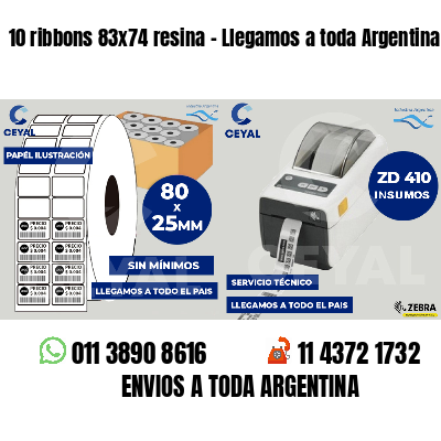 10 ribbons 83x74 resina - Llegamos a toda Argentina