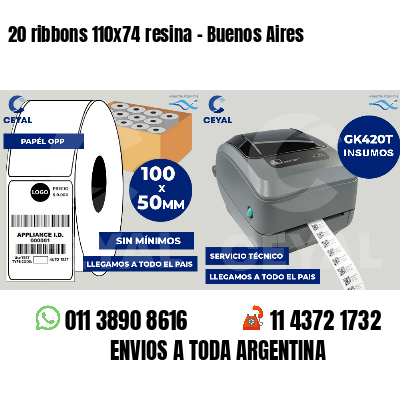 20 ribbons 110x74 resina - Buenos Aires