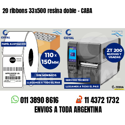 20 ribbons 33x500 resina doble - CABA