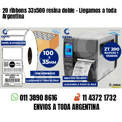 20 ribbons 33x500 resina doble - Llegamos a toda Argentina