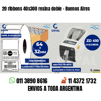 20 ribbons 40x300 resina doble - Buenos Aires
