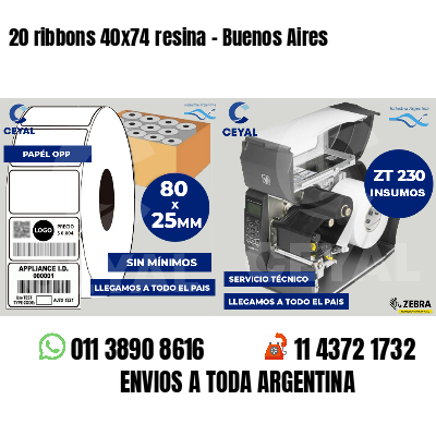 20 ribbons 40x74 resina - Buenos Aires