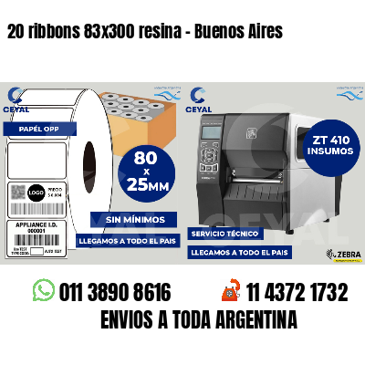 20 ribbons 83x300 resina - Buenos Aires