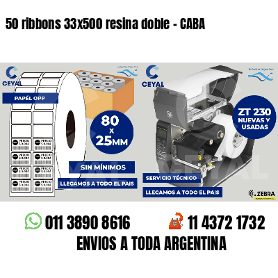 50 ribbons 33x500 resina doble - CABA