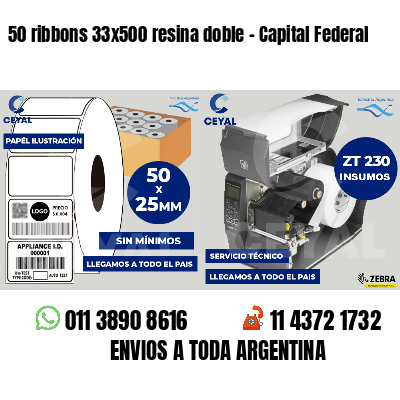 50 ribbons 33x500 resina doble - Capital Federal