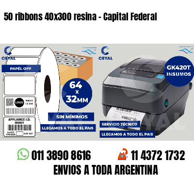 50 ribbons 40x300 resina - Capital Federal