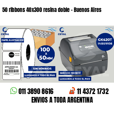 50 ribbons 40x300 resina doble - Buenos Aires