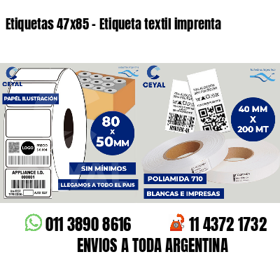 Etiquetas 47x85 - Etiqueta textil imprenta