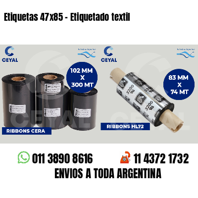 Etiquetas 47x85 - Etiquetado textil
