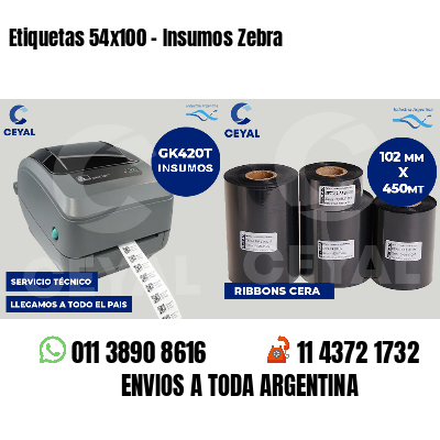 Etiquetas 54x100 - Insumos Zebra