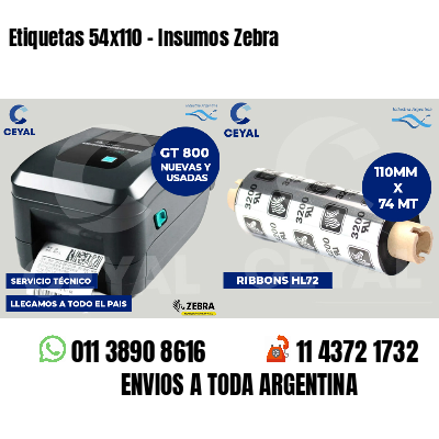 Etiquetas 54x110 - Insumos Zebra