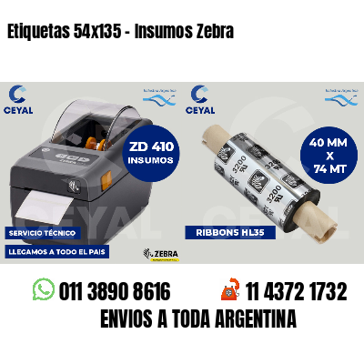 Etiquetas 54x135 - Insumos Zebra