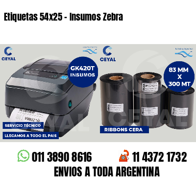 Etiquetas 54x25 - Insumos Zebra