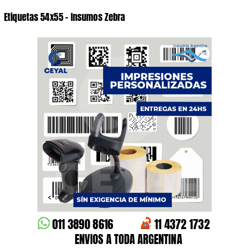 Etiquetas 54x55 - Insumos Zebra