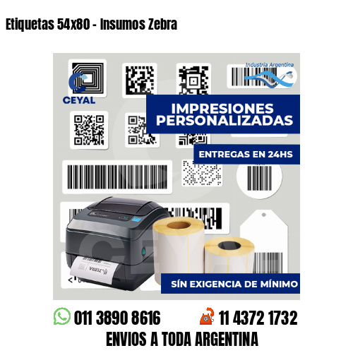 Etiquetas 54x80 - Insumos Zebra