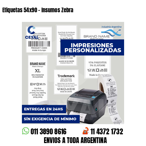 Etiquetas 54x90 - Insumos Zebra