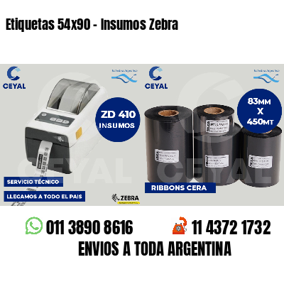 Etiquetas 54x90 - Insumos Zebra