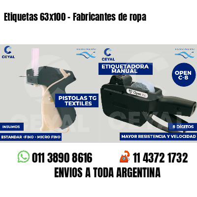 Etiquetas 63x100 - Fabricantes de ropa