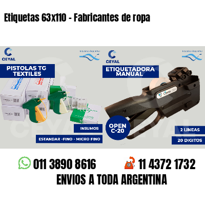 Etiquetas 63x110 - Fabricantes de ropa