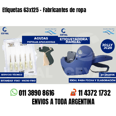 Etiquetas 63x125 - Fabricantes de ropa