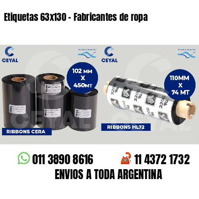 Etiquetas 63x130 - Fabricantes de ropa