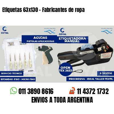 Etiquetas 63x130 - Fabricantes de ropa