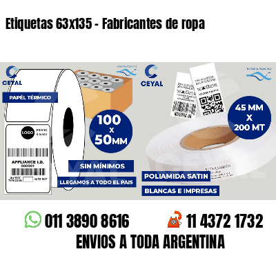 Etiquetas 63x135 - Fabricantes de ropa
