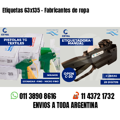 Etiquetas 63x135 - Fabricantes de ropa