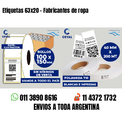 Etiquetas 63x20 - Fabricantes de ropa