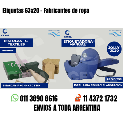Etiquetas 63x20 - Fabricantes de ropa