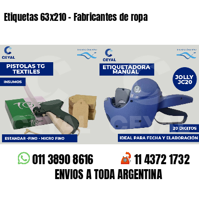 Etiquetas 63x210 - Fabricantes de ropa