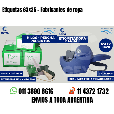 Etiquetas 63x25 - Fabricantes de ropa