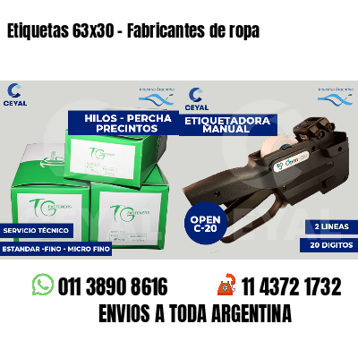 Etiquetas 63x30 - Fabricantes de ropa