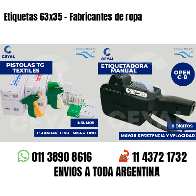 Etiquetas 63x35 - Fabricantes de ropa