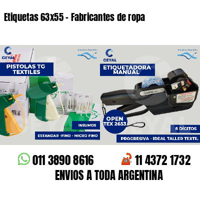 Etiquetas 63x55 - Fabricantes de ropa